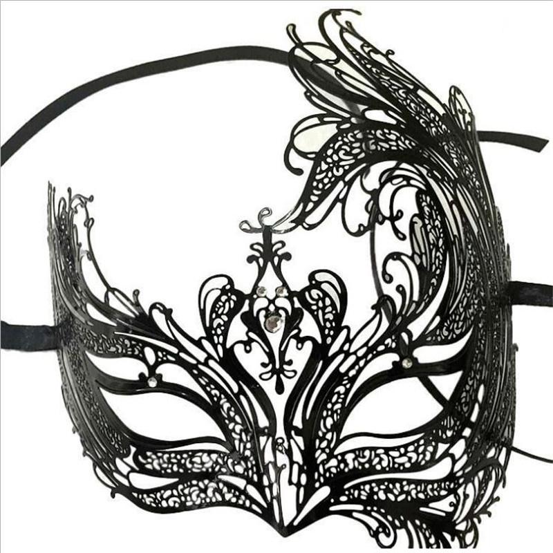 Halloween Costume Party Dress Princess Mask Venice Metal Rhinestone Half Face Mask