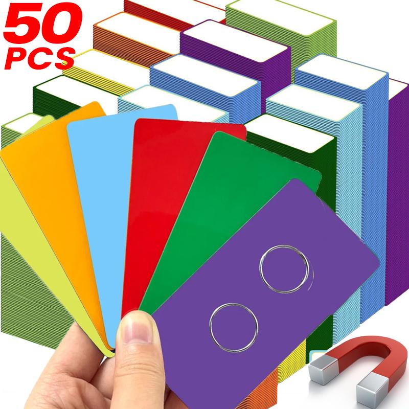 5/50x Blank Dry Erase Magnetic Labels Writable Stickers Soft Whiteboard Magnet Tags for Home Refrigerator Office School Supplies