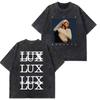 T-shirts Graphiques Notes de Musique Rosala LUX Unisexes Mode Femme T-shirt Ample Décontracté Esthétique T-shirts Lavés Streetwear