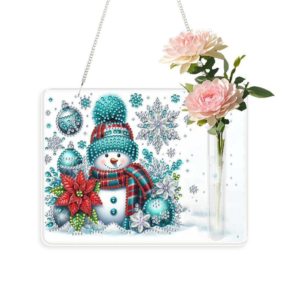 2D/Flache Acryl Wanddeko Vase Diamant Malerei Set Diamant Malerei Hängeornament Fensterhängekunst für Heimdeko