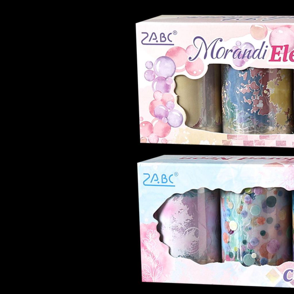 ZABC Colorful Washi Tape Series: 4 Rolls for Journal Decoration & DIY Collage