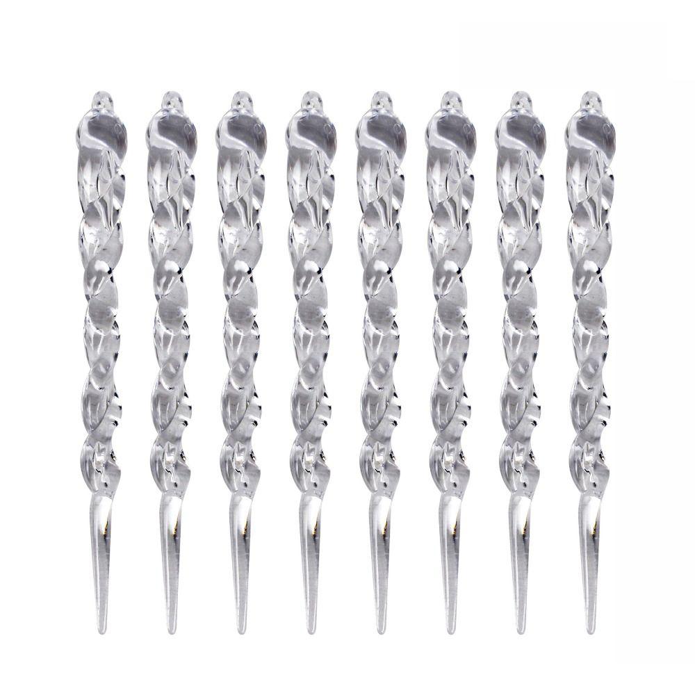 12Pcs Icicle Shape Acrylic Icicle Pendants Hanging Icicle Decorations Holiday Party Decor