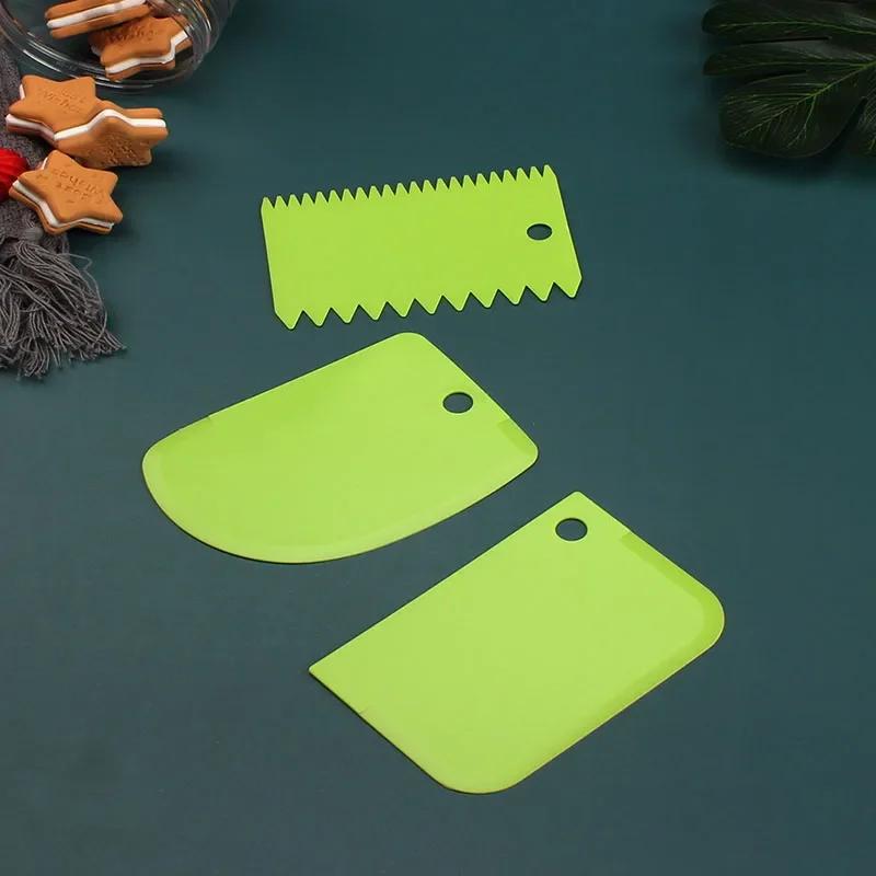 Dessert Tools Cake Kitchen 3PCs/Set Pastry Dough Cutter Cake Slicer Baking Pasty Scraper Cake Blade Silicone Spatula Decoration