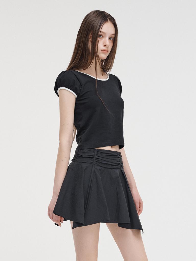 ETMON Back Ribbon T-Shirt Black