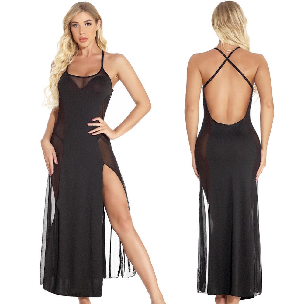 Large Sexy Backless Lingerie Long Skirt Nightdress