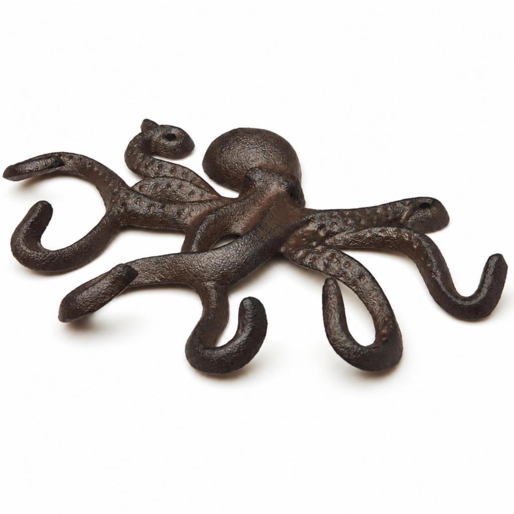 WallMounted Hook Sculptural Wall with Tentacle Hooks Nautical for Garden, Entryway, Patio