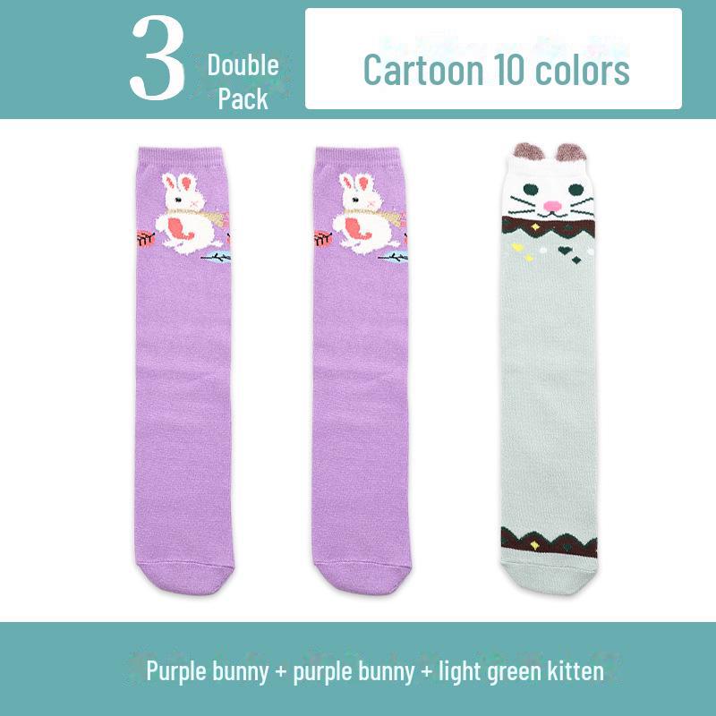 Kinder Cartoon Mittelrohrsocken: Leichte Frühling/Herbst Kniestrümpfe für Mädchen