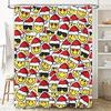 Tuniu Funny Santa Claus Shower Curtain Cute Christmas Shower Curtain for Bathroom Santa with Sunglasses Design