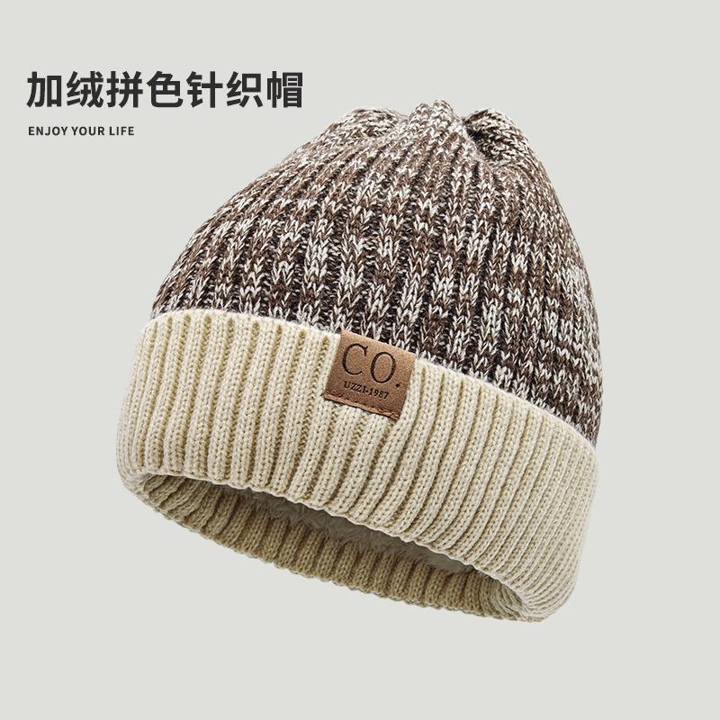 

Winter Thickened Knitted Hat Korean Style Woolen Hat New Trendy Unisex Couple Hat Outdoor Snow Warm Windproof Hat Average Size
