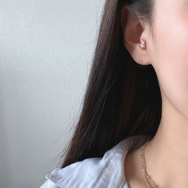 MIMIMIN Pink Opal Inner Conch Tragus Outer Conch Ear Lobe Bear Piercing OBEC (14k Gold)