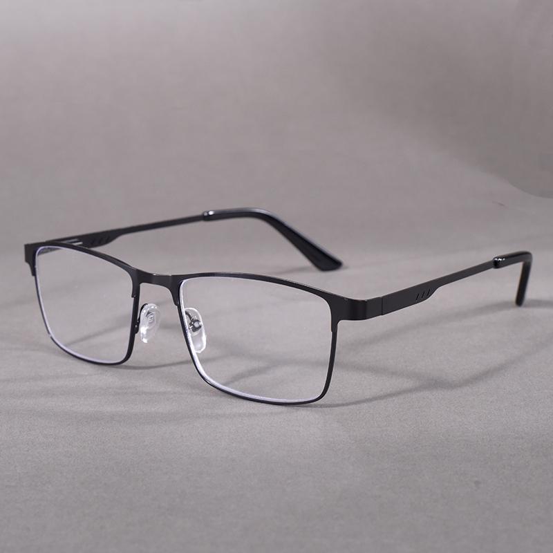 

Модные мужские деловые очки для чтения, сплавная оверсайз оправа, пружинные петли, блокирующие синий свет, очки по рецепту +75+125+175+4 +1.0