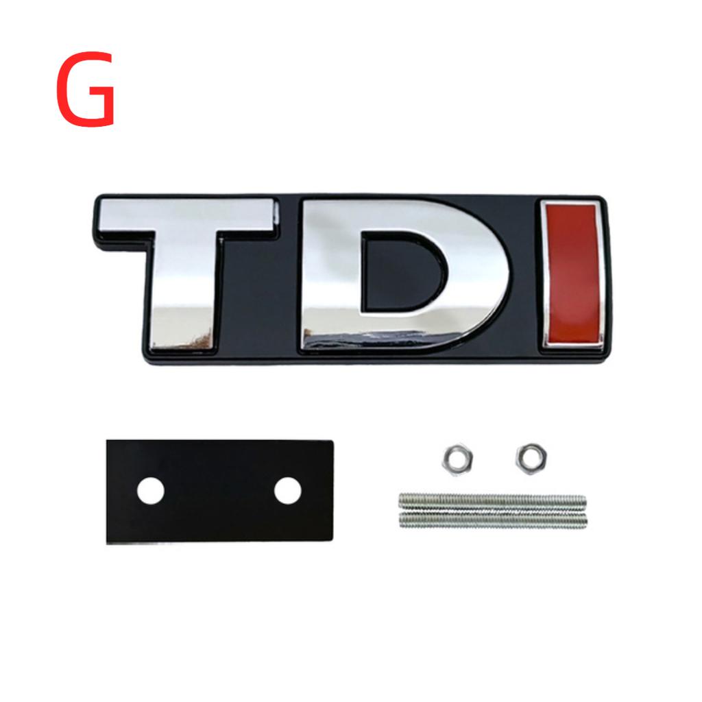 3D Metal TDI Logo Front Hood Grill Emblem Rear Trunk Badge Sticker Decals for V/W Polo Golf Jetta Passat Touran Bora