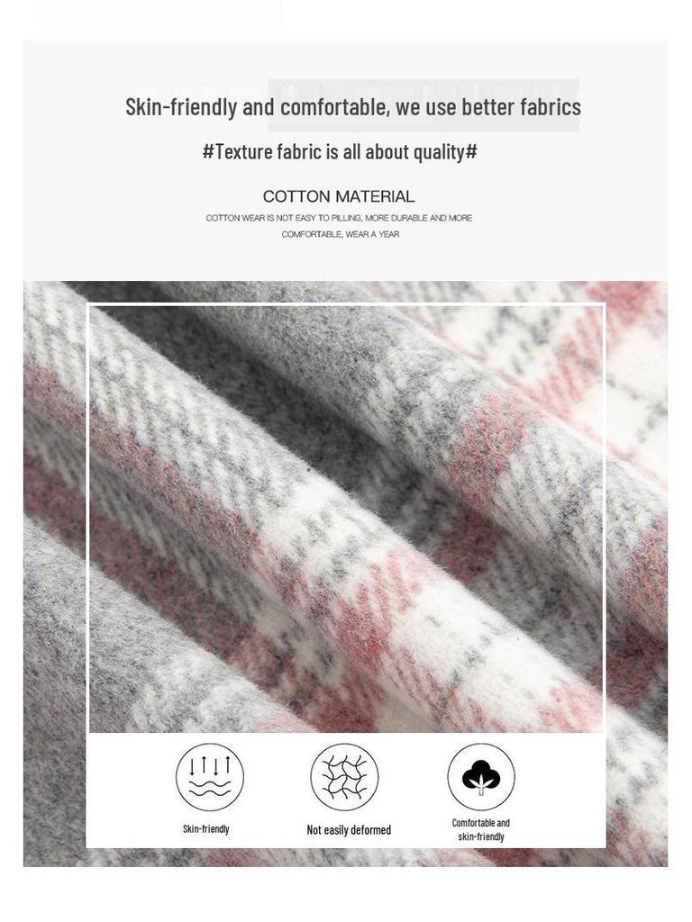 Women's High-End Retro Plaid Velvet Pants: Loose, Slimming Straight-Leg, Casual Wide-Leg Long Pants