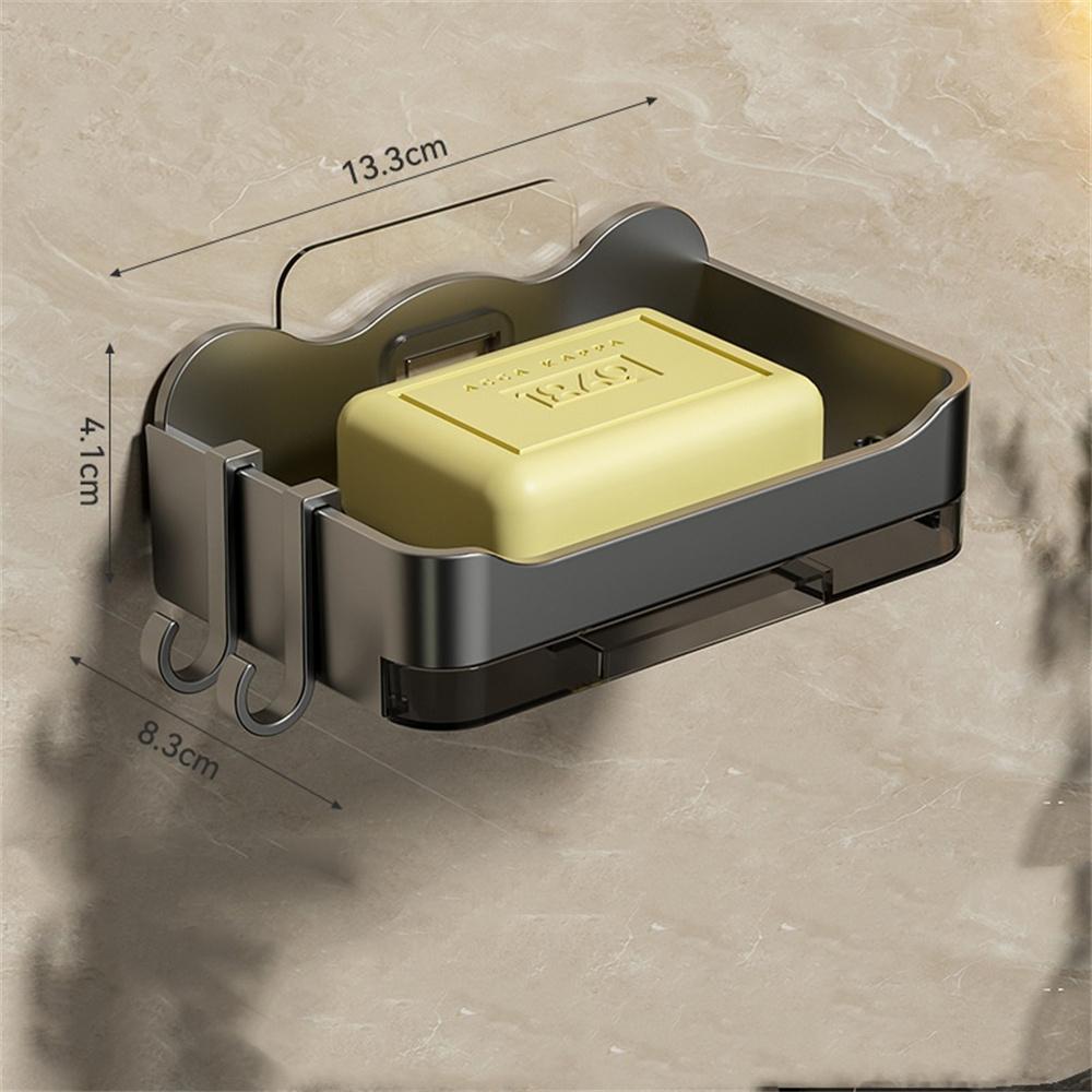 Bathroom Soap Holder Free-Punching Wall Mounted Soap Sponge Holder Organizer Double Drainage Soap Dish Bathroom Accessories