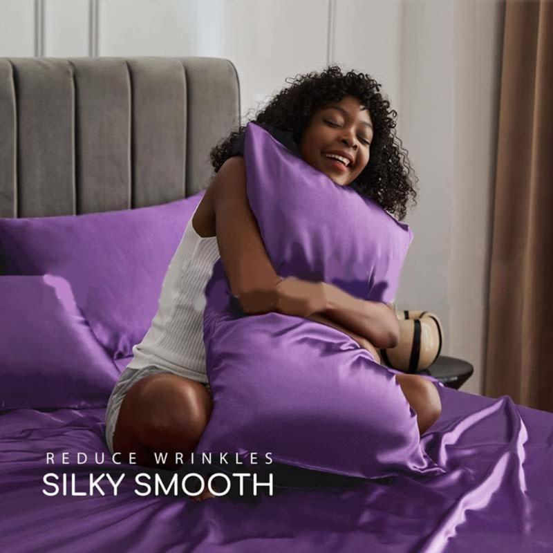Simulated Silk Pillowcase Pillow Cover For Summer Cooling Standard Size Durability Easy Removal Pillow Sleeve