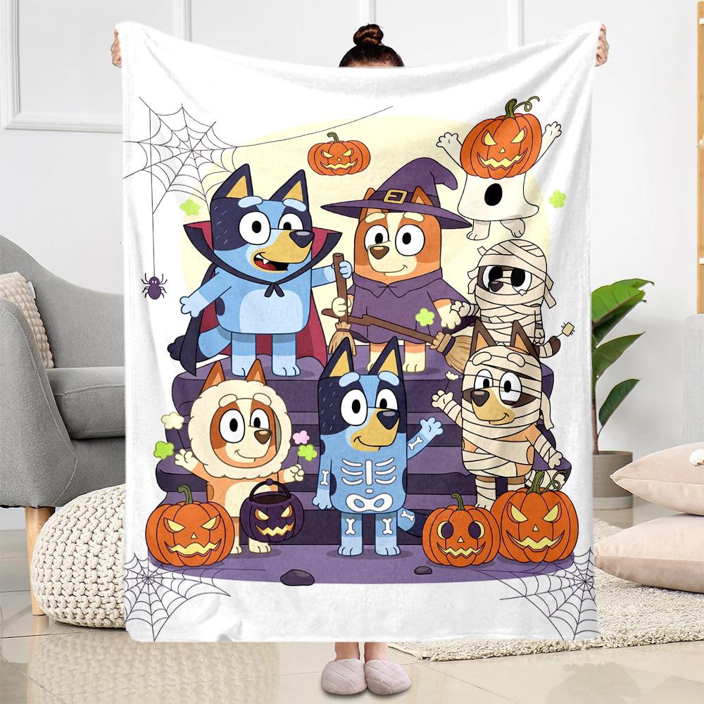 Halloween Costumes Bluey Blanket Durable Comfort Perfect for Chair Bedding Couch for All Seasons Digital Print Gift for Travel Home Birthdays