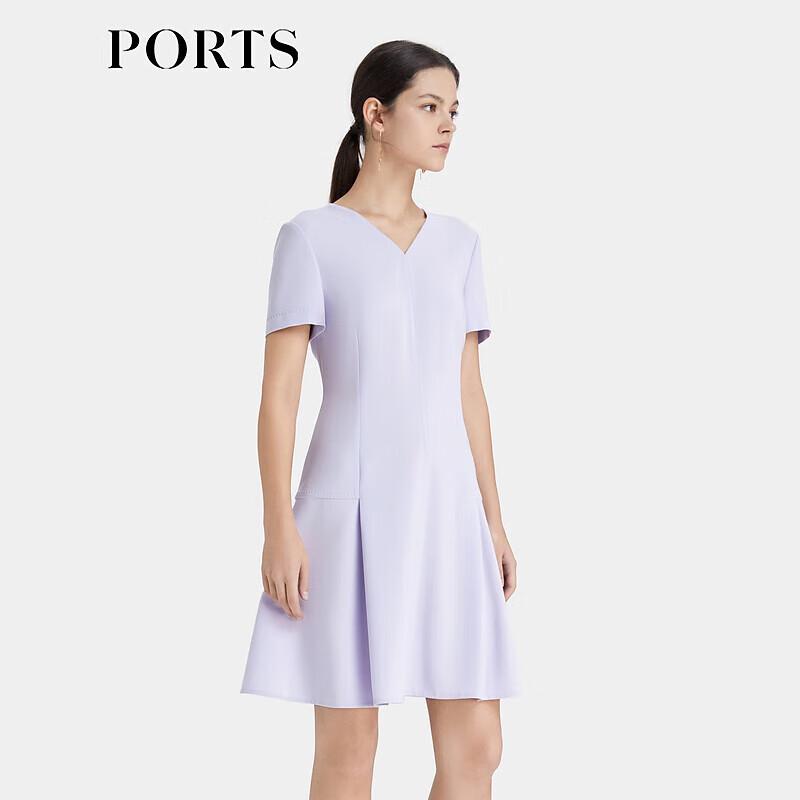 PORTS Women's Elegant Twilight Purple Pleated Midi Dress