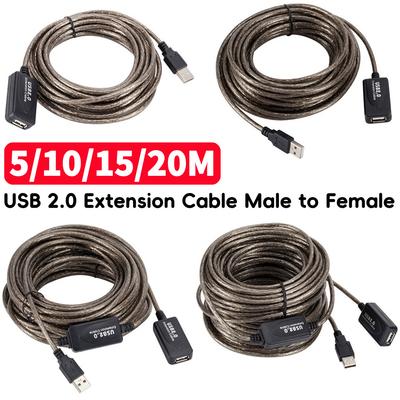 Câble d'extension USB 2.0 5/10/15/20m Mâle vers Femelle Répéteur Actif Cordon d'extension Câble d'extension Carte Réseau Sans Fil