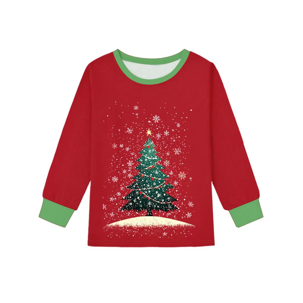 Dětský módní oblek Sukně Kulatý výstřih Top s dlouhým rukávem Kalhoty