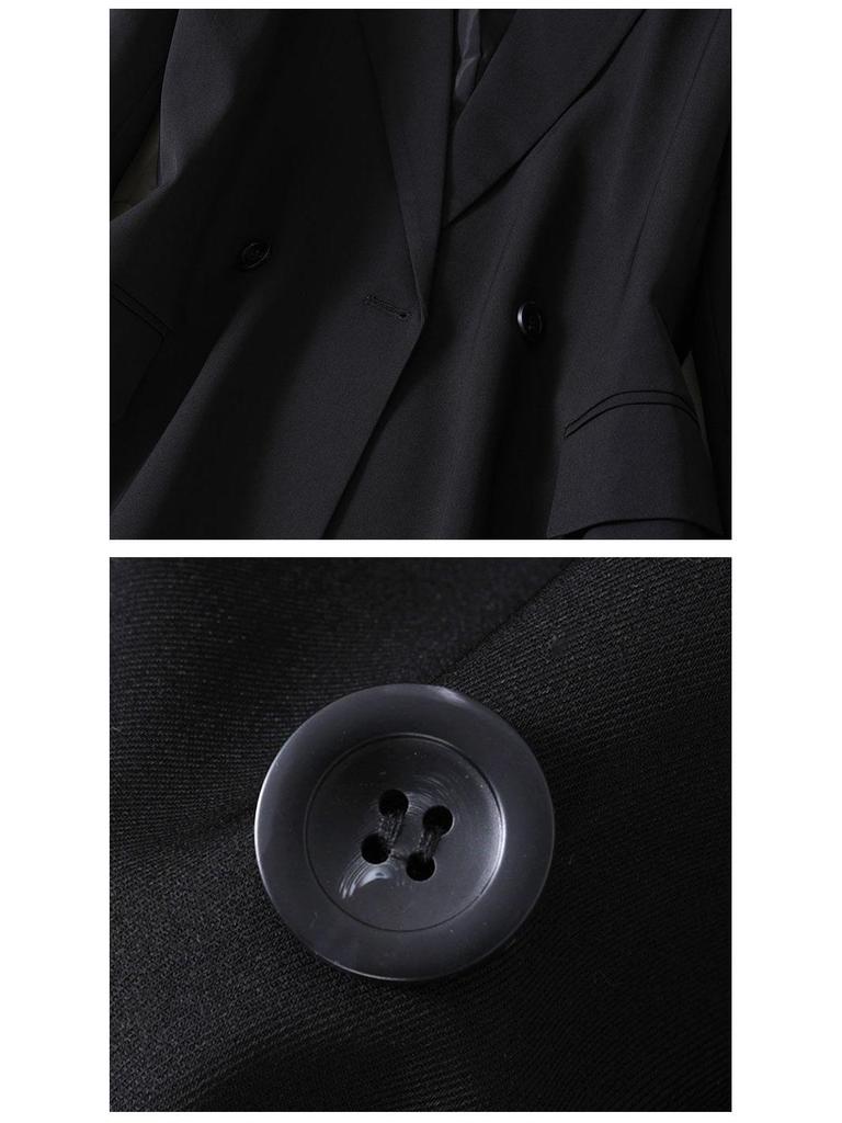 Grauer Blazer für zierliche Frauen, zweiteiliges Set - 2025 Frühling & Herbst, lockerer Freizeitanzug