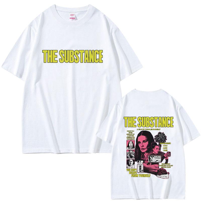 Horror Movie The Substance Double Sided Print Tshirt Summer Men Casual Cotton T Shirts Unisex Vintage Oversized Tshirt