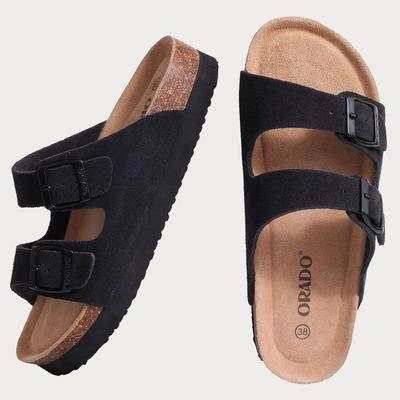 Fashion Shevalues Fashion Platform Cork Slippers For Women Men Classic Flats Sandals Summer Unisex Beach Sandals With Adjustable Buckle