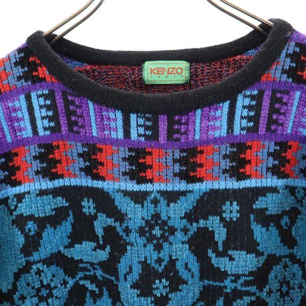 KENZO 90s Made in Japan Old Overall handle Long sleeve Crew neck knit Men's Used