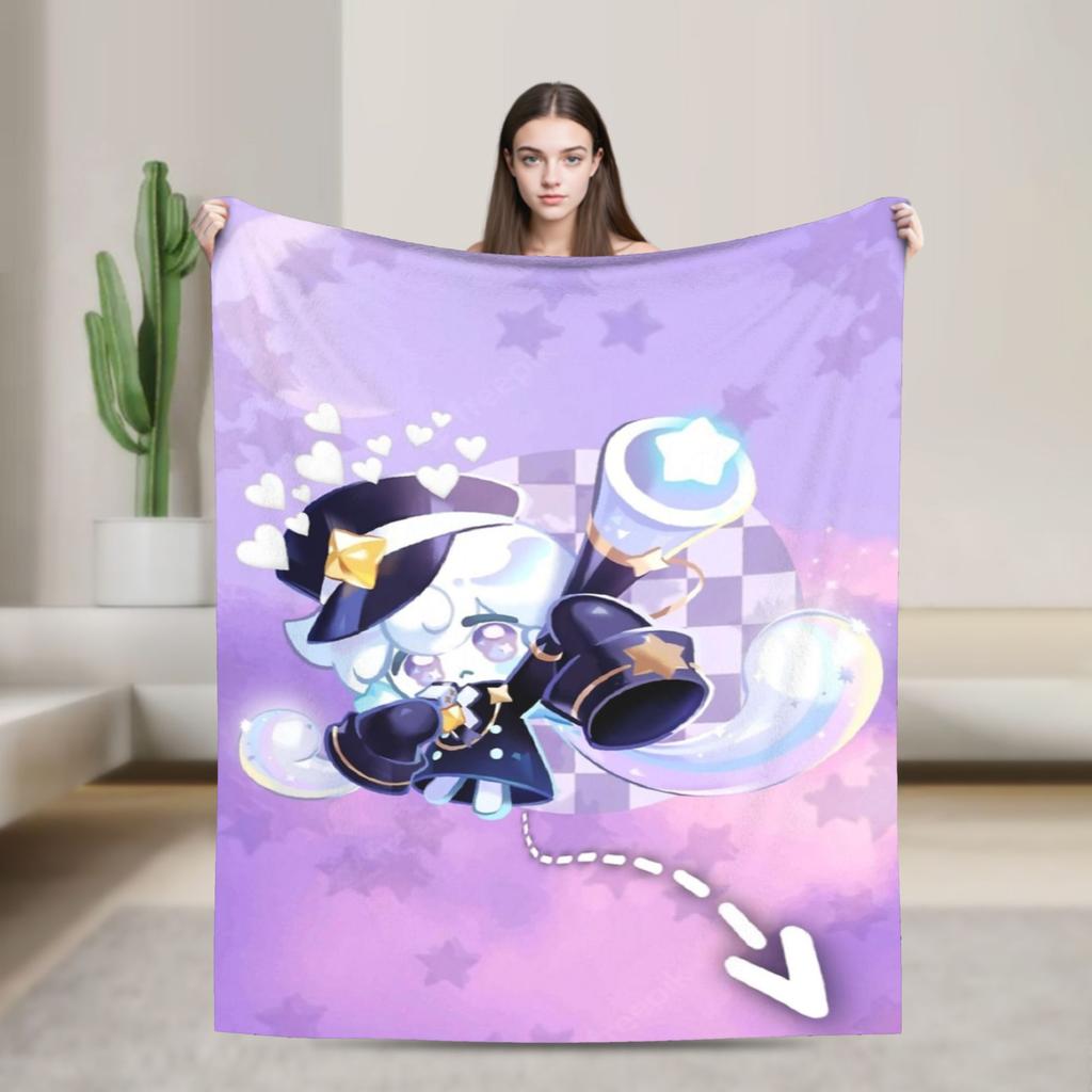 Cookie Run Kingdom Fleece Blanket  Novelty Throw Blanket for Bed Sofa Couch 200x150cm Quilt