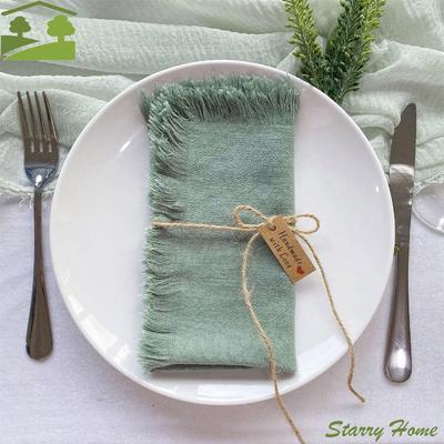 Party Supply Table Decoration Linen Napkin Reusable Solid Color Cotton Napkin Retro Vintage Placemats Home
