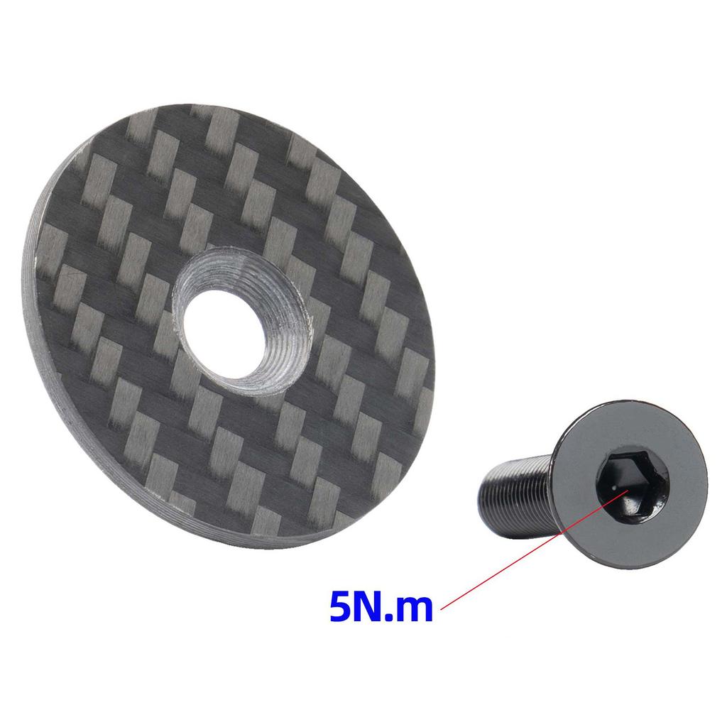 Light Weight Carbon Fibers Bicycles Headset Caps with Durability Titaniums Screws for Mountain Bikes