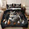 Wolf Cartoon Three-Piece Home Textile Bedding 3D Digital Printing Quilt Cover Customization