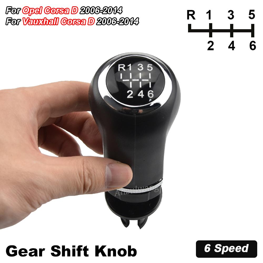 5/6 Speed Car Gear Shift Knob Shifter Gaitor Boot Cover Black Fit For Opel Corsa D 2006 2007 2008 2009 2010 2011 2012 2013 2014