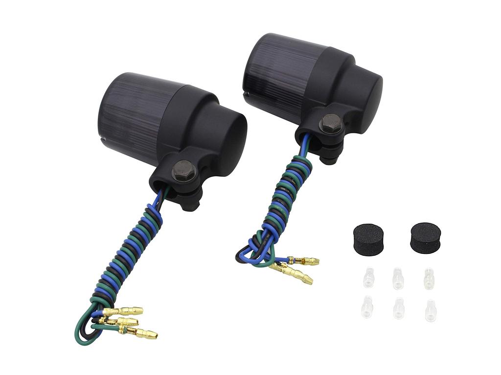 POSH 093631-26 Motorcycle Supplies, Turn Signals, Superbike Type (2 Pieces), No Bulb, For Double Bulbs, Black Body/Smoke Lens