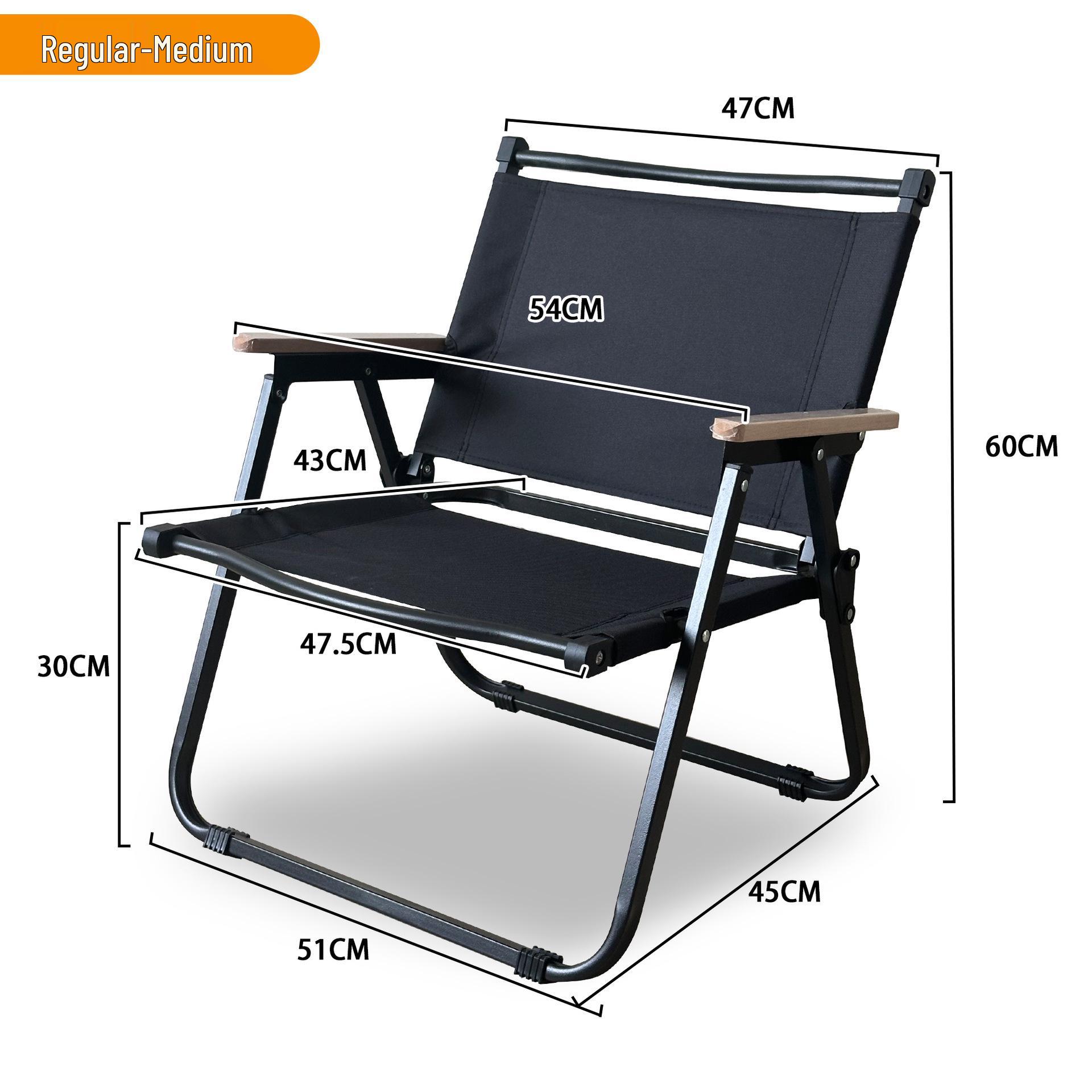 Kermit Outdoor Portable Folding Chair - Cushioned Stainless Steel for Camping, Picnic, Fishing, Beach