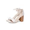 Fashion Women Sandals Ankle Strap High Chunky Heels Office Lady Dress Shoes Small Large Plus Size 32 50