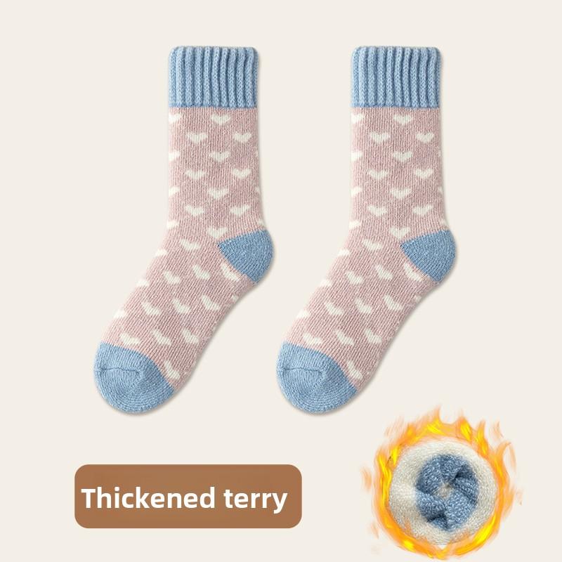 Толстые носки - Детские толстые, теплые, сине-полосатые, в рубчик носки для осени и зимы, длинные носки, толстые и теплые носки до середины икры 1 pair