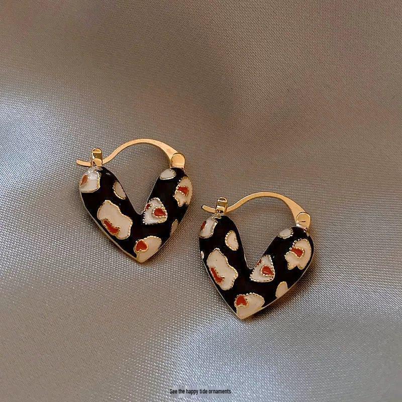 Autumn Winter Retro Maillard Tiger Eye High-End Luxury Earrings - New 2025 Style