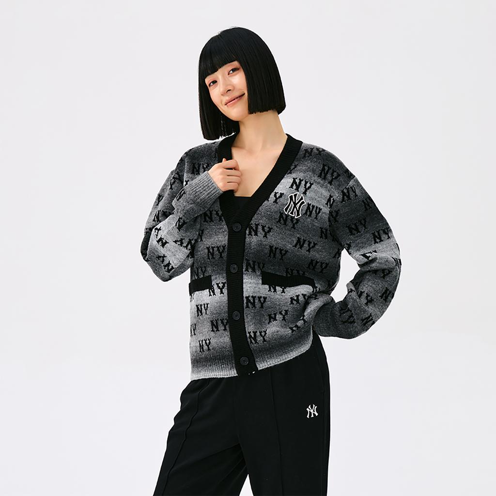 New MLB MONOGRAM Collection New York Yankees 25FW Knitwear Unisex Dark Charcoal Gray 3AKCM0354-50CGD