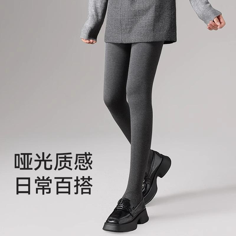 Vertical Striped Pantyhose for Women, Suitable for Spring and Autumn, Black, Slightly Compressive, Slimming, Autumn and Winter, Fleece-lined, Cotton,