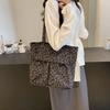 Large Capacity Tote Bag Women's Lightweight Leopard Print Shoulder Bag