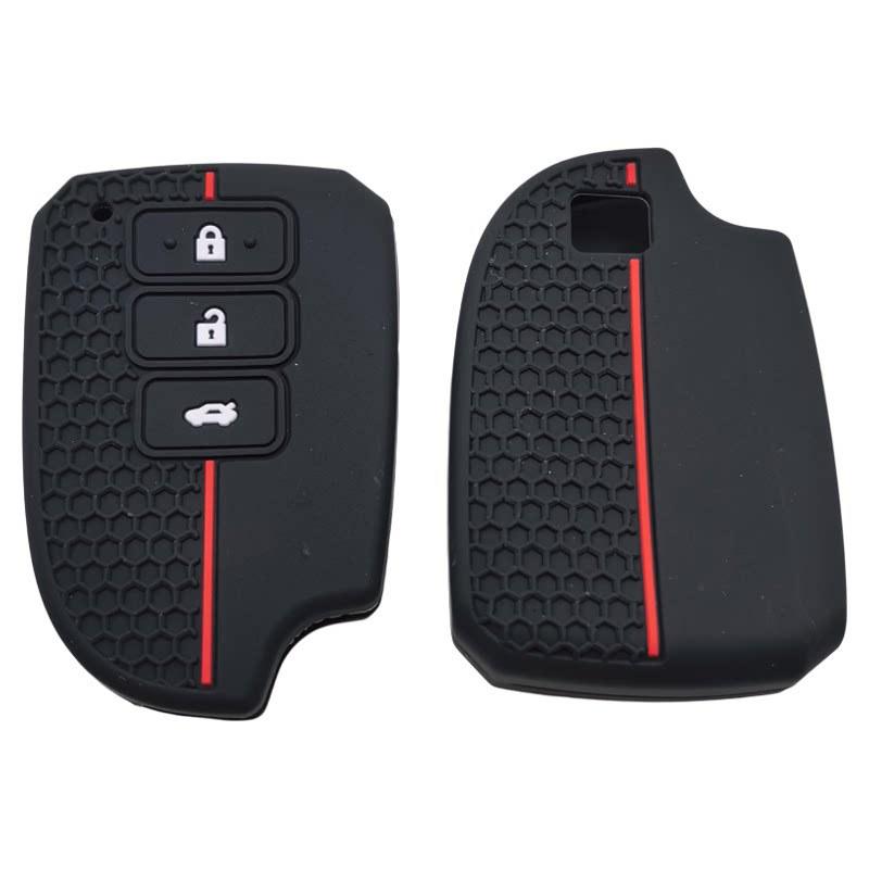 3-Button Silicone Key Cover for Toyota Vios, Yaris, and Hiace чёрный