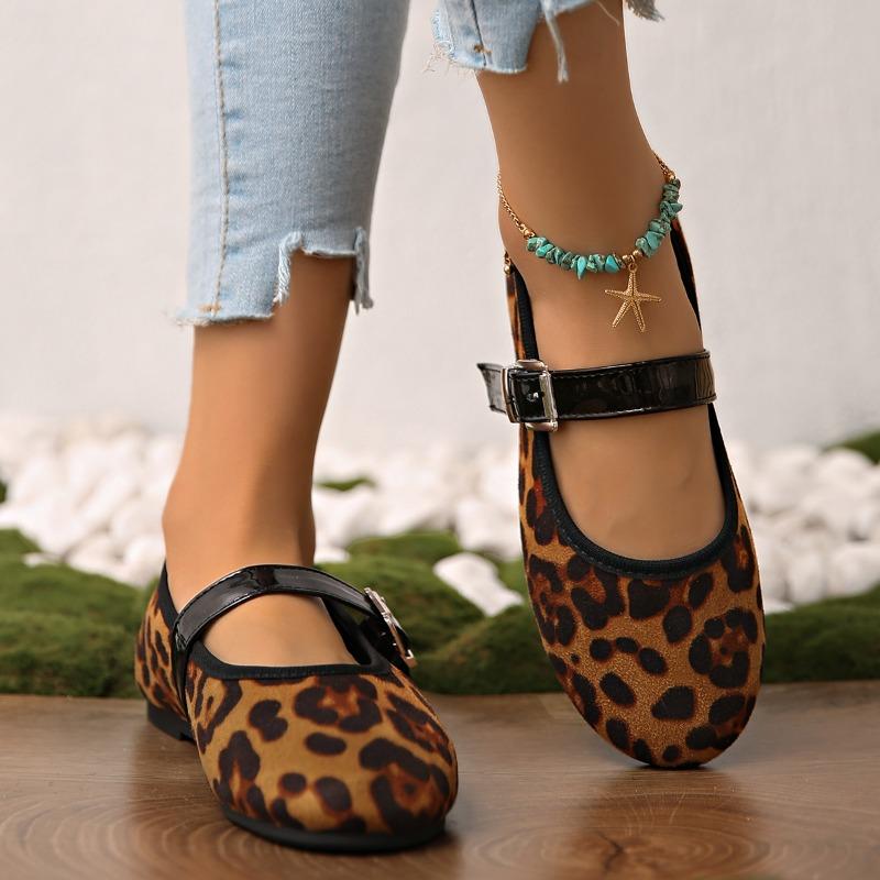 Fashion Flats Women Ballet Dance Shoes Leopard Fashion Loafers Shoes Summer Woman Sandals 2025 Designer Mary Jane New  Mujer