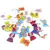 50pcs Bear DIY Wood Crafts Natural Wooden Buttons Cute Cartoon  Kindergarten Child Clothing Accessories Toy Decorations Handmade