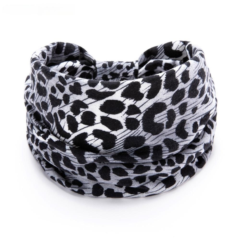 Autumn and Winter Leopard Print Sports Headband with Knotted Wide Edge Elastic Headband and Sweat Absorbing Headband