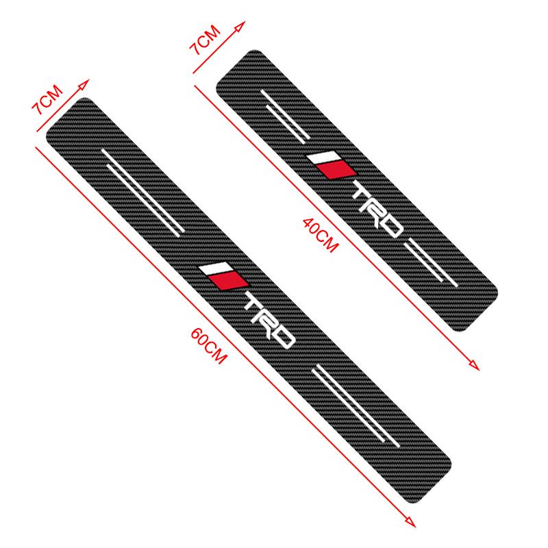 4Pcs Carbon Fiber Auto Door Threshold Waterproof Stickers Accessories For TRD Toyota Corolla Rav4 Auris Camry Yaris CHR