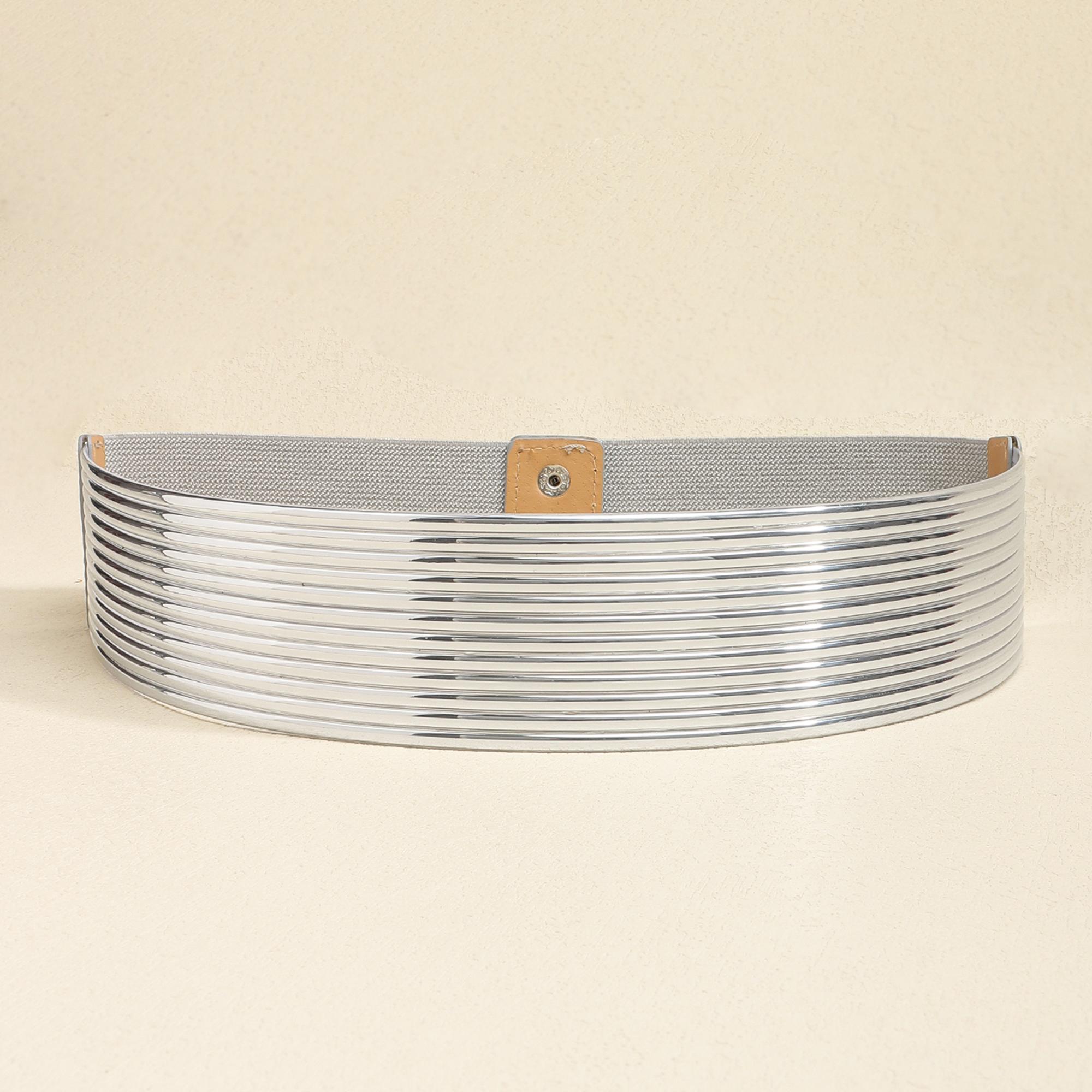 

Новое яркое полиуретановое эластичное платье-комбинезон с элегантным декором и эластичным поясом 67cm серебряный