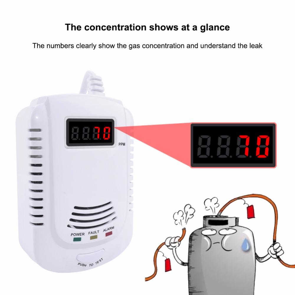 CO and Gas LCD Gas Detector, Home Natural Gas/Methane/Propane/CO Alarm, Leak Sensor Detector with Voice Promp and LED Display