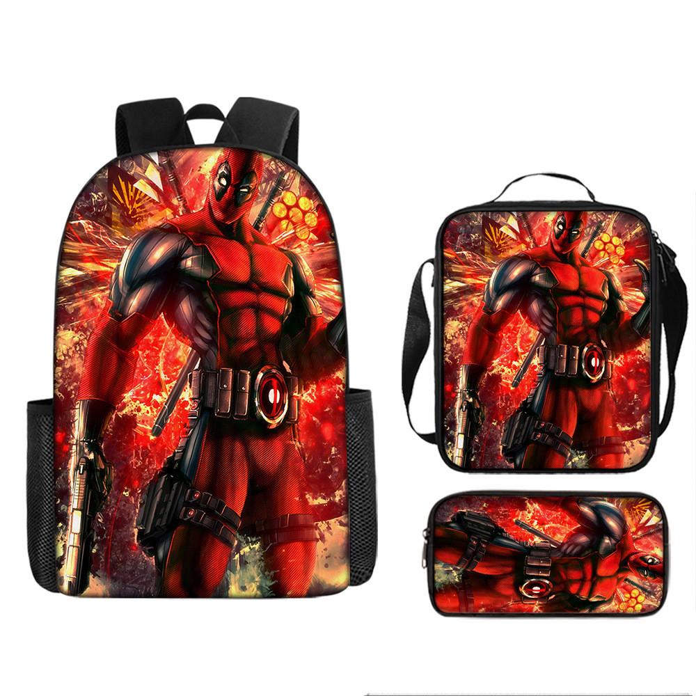 Spiderman School Backpack Set With Oxford Fabric Breathable Waterproof For Kids