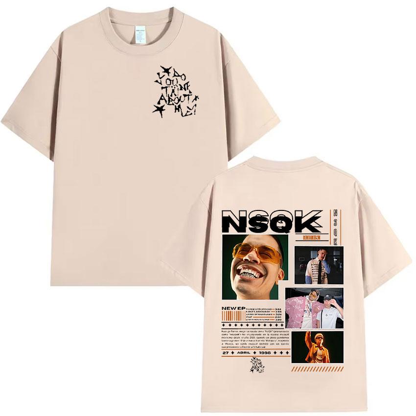 2025 Summer Rapper NSQK Tour Graphic Unisexs Retro Fashion Short Sleeve Tshirts Unisex Hip Hop 100 Pure Cotton Printed Tshirt