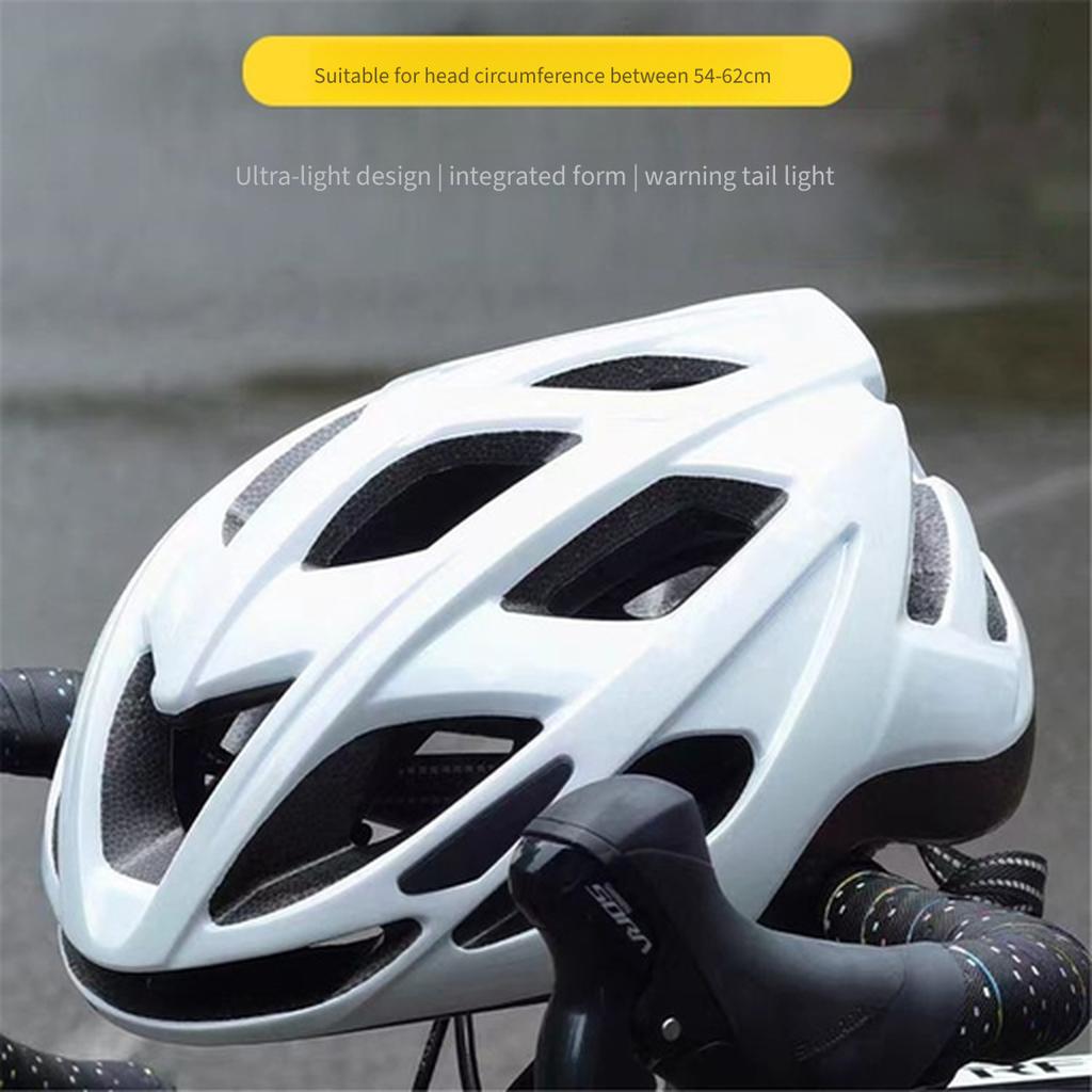 Adult Cycling Helmet with Rear LED Taillight, Adjustable Head Circumference Men Women Road Bike Safety Helmet for Outdoor Sports